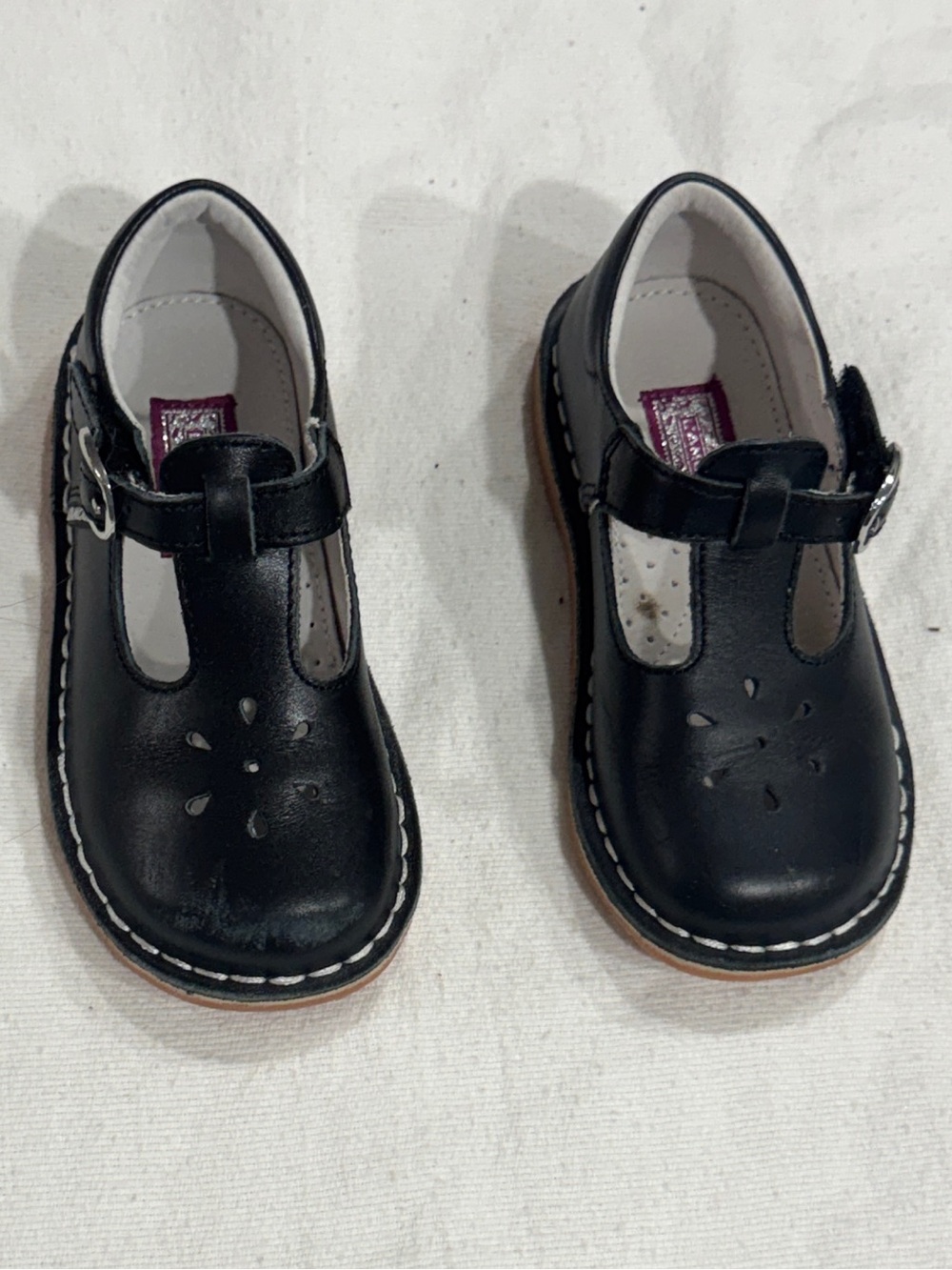 L’Amour Kids Black T-Strap Mary Jane Shoes